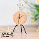 Horloge à Poser en Bois Sur Trépied - Le Vintage Illuminé