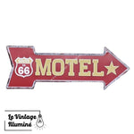Plaque Métal Route 66 Motel - Le Vintage Illuminé