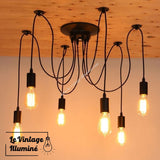 Lampe Suspendue Style Industriel Type Araignée (3 à 14 sockets)