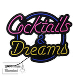 Néon en verre Cocktails and Dreams 40 x 30 cm -