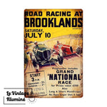Plaque Métal Brooklands National Race - Le Vintage Illuminé