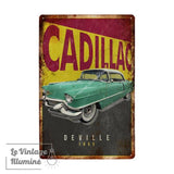 Plaque Métal Cadillac Deville 1955 - Le Vintage Illuminé