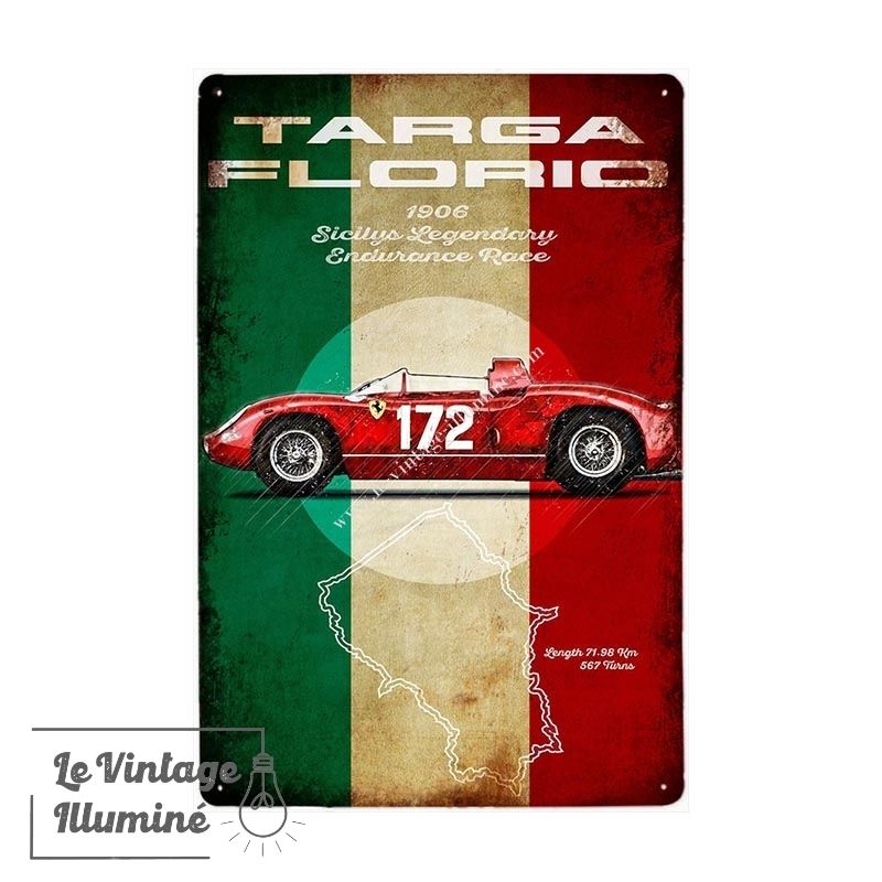 Plaque De Participation À La 54E Targa Florio 1970 Badge Auto Plaque De Participation À La 54E Targa Florio 1970 Badge Auto