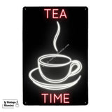 Plaque Métal Néon Tea Time - Le Vintage Illuminé