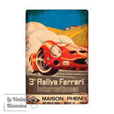Plaque Métal Rallye Ferrari - Le Vintage Illuminé