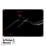 Plaque Métal Verre Vin Rouge Hanche - Le Vintage Illuminé