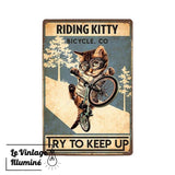 Plaque Métal Vintage Ridding Kitty - Le Vintage Illuminé