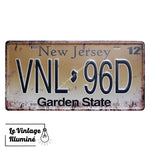 Plaque Métal Vintage Immatriculation New Jersey - Le Vintage Illuminé