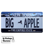 Plaque Métal Vintage Immatriculation New York Big Apple - Le Vintage Illuminé