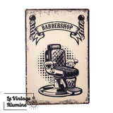 Plaque Métal Barber Shop Seat - Le Vintage Illuminé