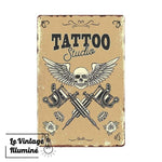 Plaque Métal Tattoo Shop Wings - Le Vintage Illuminé