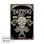 Plaque Métal Tattoo Shop EST 2017 - Le Vintage Illuminé