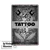 Plaque Métal Tattoo Shop Diamond - Le Vintage Illuminé
