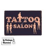 Plaque Métal Tattoo Shop Salon - Le Vintage Illuminé