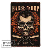 Plaque Métal Barber Shop 2017 - Le Vintage Illuminé