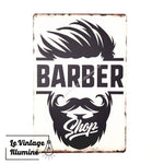 Plaque Métal Barber Shop Hairs - Le Vintage Illuminé
