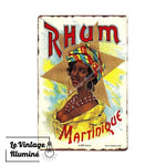 Plaque Métal Vintage Rhum Martinique - Le Vintage Illuminé