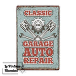 Plaque Métal Vintage Auto Repair - Le Vintage Illuminé