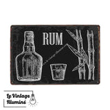 Plaque Métal Vintage Rum Ardoise - Le Vintage Illuminé