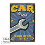 Plaque Métal Vintage Quality Service - Le Vintage Illuminé