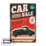 Plaque Métal Vintage Car Sale - Le Vintage Illuminé