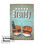 Plaque Métal Vintage Brandy Five Stars - Le Vintage Illuminé
