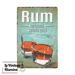 Plaque Métal Vintage Rum Spiced Gold - Le Vintage Illuminé