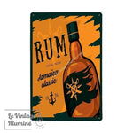 Plaque Métal Vintage Rum jamaica - Le Vintage Illuminé