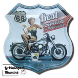 Plaque Métal Route 66 Best Garage 30x30cm - Le Vintage Illuminé
