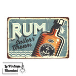Plaque Métal Vintage Rum Sailor's Dream - Le Vintage Illuminé