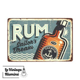 Plaque Métal Vintage Rum Sailor's Dream - Le Vintage Illuminé