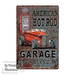 Plaque Métal Vintage American Hot Rod - Le Vintage Illuminé