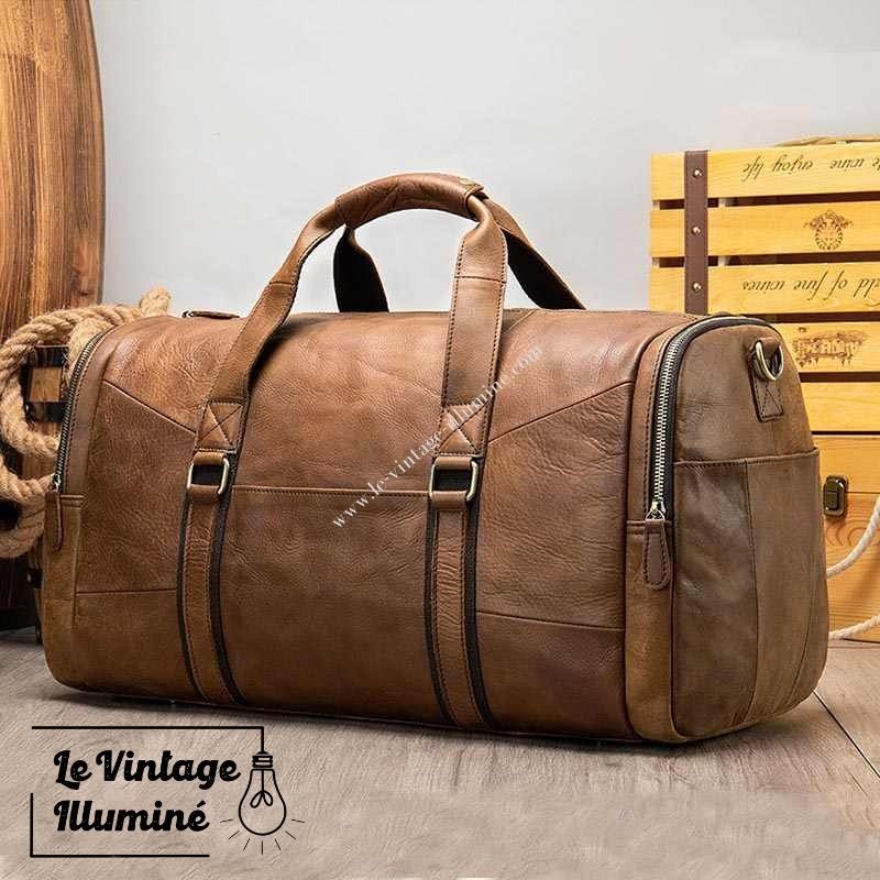 Sac Cuir Voyage Homme Sac De Voyage Vintage En Cuir Marron Le