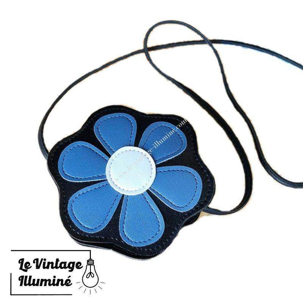 StyleBREAKER Mini Sac Bandoulière Femme Fleur Découpée & Clous Boho – Petit Sac Soirée Bleu Foncé | Crossbody Léger Téléphone Clés
