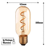 Ampoule Vintage à LED TUBE 3W E27 100x45mm - Le Vintage Illuminé
