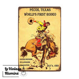 Plaque Métal Peco Texas Rodeo - Le Vintage Illuminé