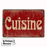 Plaque Métal Vintage Cuisine - Le Vintage Illuminé