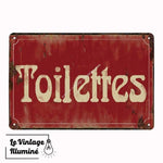 Plaque Métal Vintage Toilettes - Le Vintage Illuminé