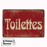 Plaque Métal Vintage Toilettes - Le Vintage Illuminé