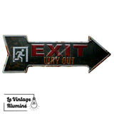 Plaque Métal Exit Way Out - Le Vintage Illuminé