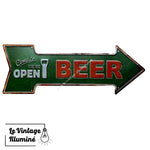 Plaque Métal Beer We Are Open - Le Vintage Illuminé