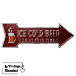 Plaque Métal Ice Cold Beer - Le Vintage Illuminé