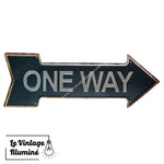 Plaque Métal One Way Right - Le Vintage Illuminé