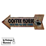 Plaque Métal Coffee House - Le Vintage Illuminé