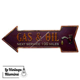 Plaque Métal Gas & Oil Left - Le Vintage Illuminé