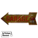Plaque Métal Garage Auto Service Left - Le Vintage Illuminé