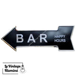 Plaque Métal Bar Happy Hours - Le Vintage Illuminé