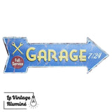 Plaque Métal Garage Full Service 7/24 - Le Vintage Illuminé