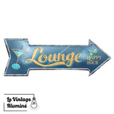 Plaque Métal Lounge Happy Hour - Le Vintage Illuminé