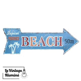 Plaque Métal Tropical Paradise Beach - Le Vintage Illuminé